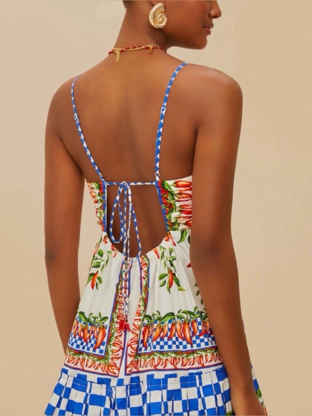 NWT FARM RIO PICNIC PEPPERS AINIKA MINI DRESS - Picture 2 of 3